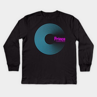 Limitied Edition Prince Logo Vinyl Record Kids Long Sleeve T-Shirt